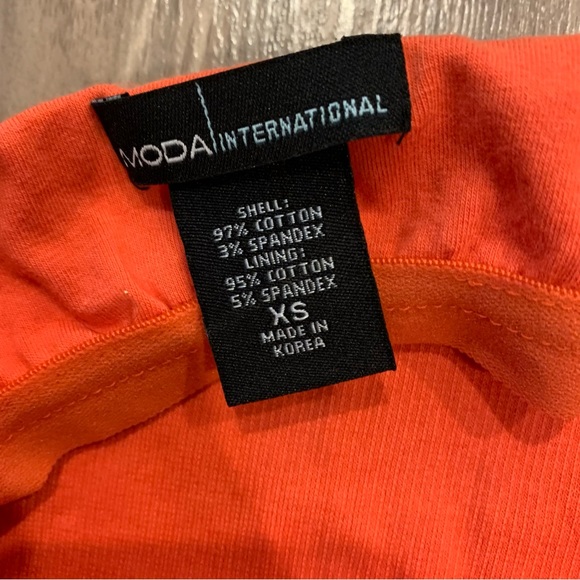 Moda International Ribbed Cotton Tank Mini Dress Orange - Picture 3 of 5